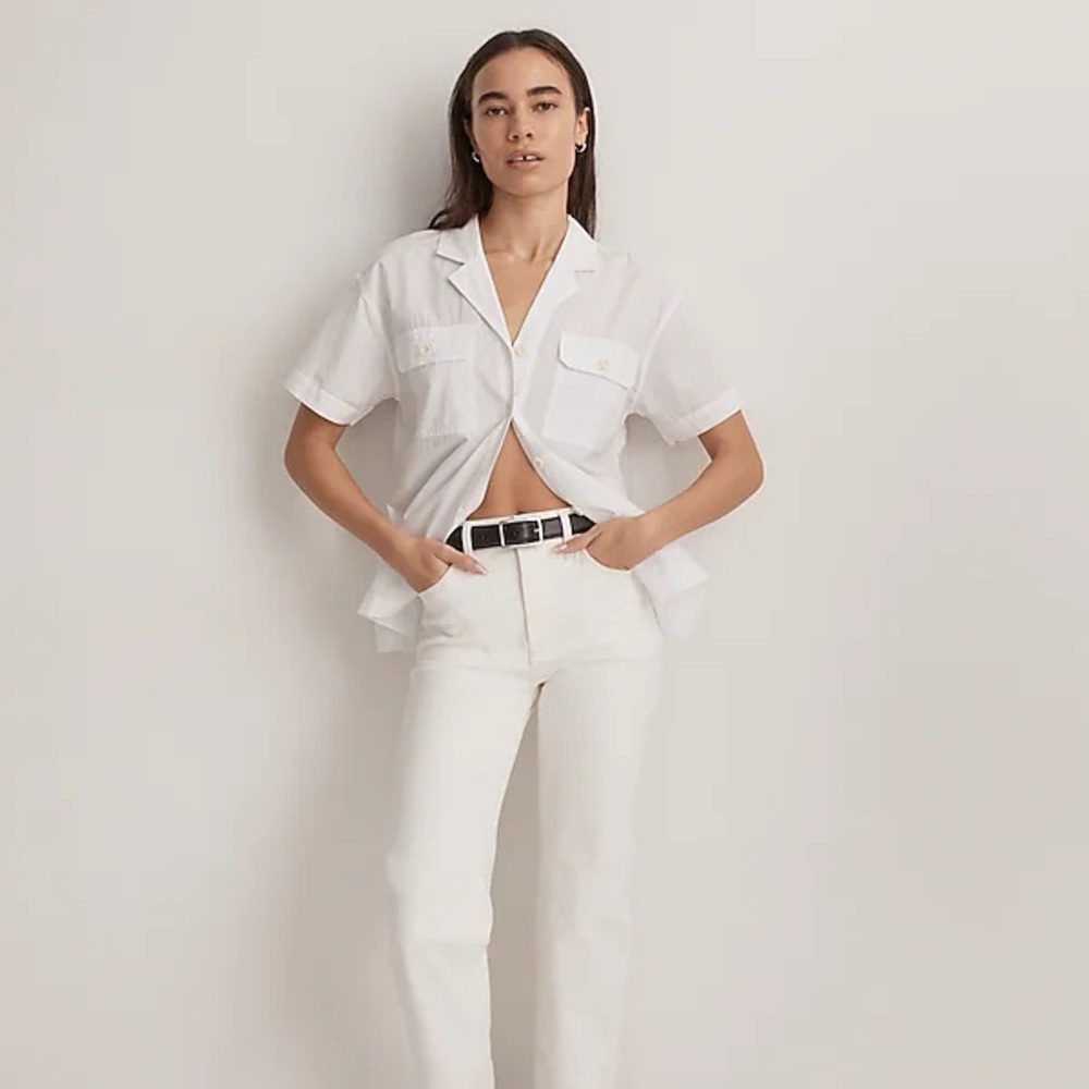 Madewell White Camp Shirt
